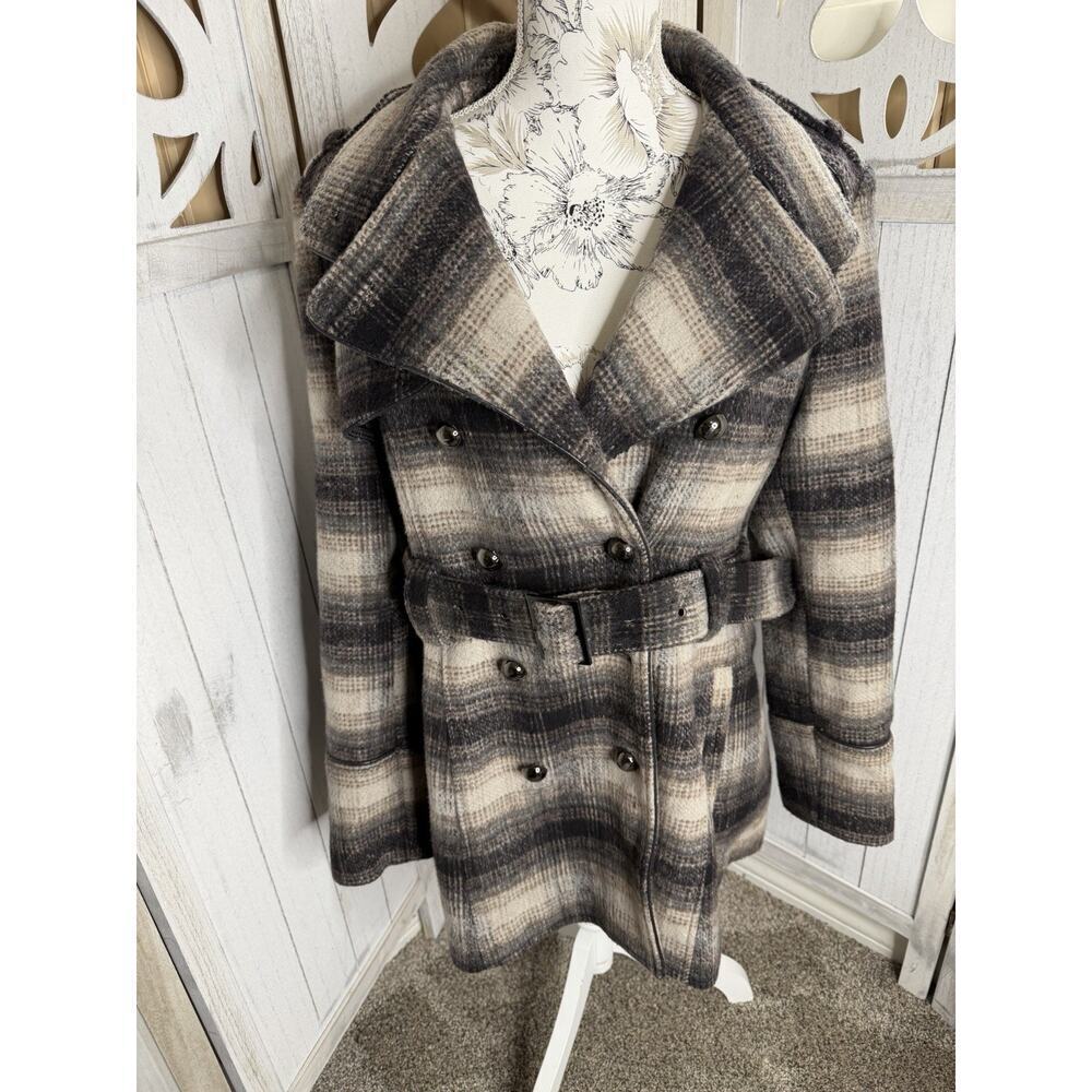 Miss Sixty Y2K Plaid Peacoat Black Cream Size XL Euro Vintage